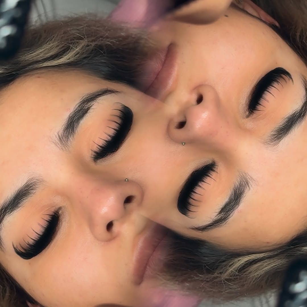 Dark wispy set, eyes closed